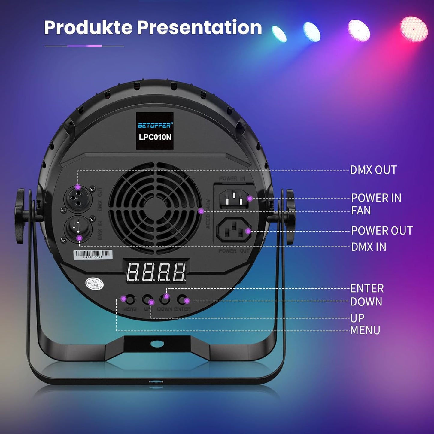 Discolamp – Discobal – Party light – Feestverlichting – Disco lamp – 54x4W RGBW LED – DMX512 & Muziekgestuurd