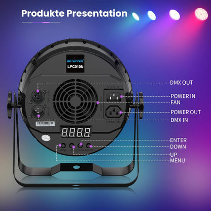 Discolamp – Discobal – Party light – Feestverlichting – Disco lamp – 54x4W RGBW LED – DMX512 & Muziekgestuurd