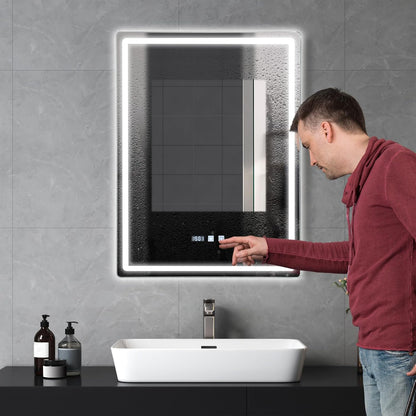 LED Spiegel Met Verlichting – Badkamerspiegel – Wandspegel – Make-Up Spiegel – Anti-Fog Spiegel – 50x70 cm – Instelbare Kleurtemperatuur – Anti Beslagen Functie
