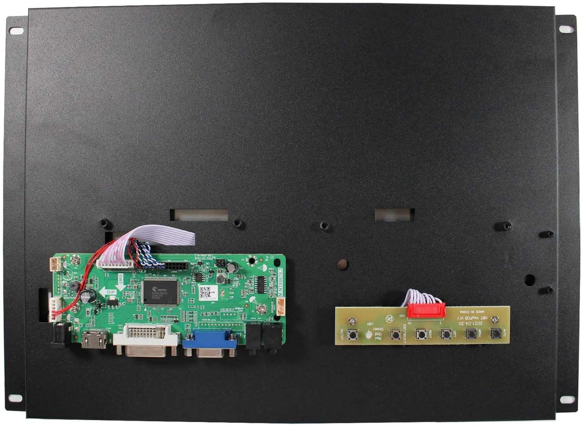 Industriële Monitor – Draagbaar Scherm – IPS Display – LCD Monitor – 15 Inch Beeldscherm – 1024x768 Resolutie – HDMI VGA DVI Aansluitingen – Robuuste Metalen Behuizing – Helder 300 cd/m² Scherm