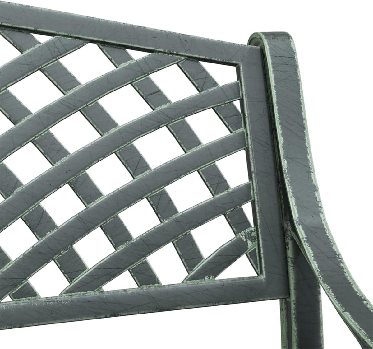 Mogou Garden bench, outdoor bench, patio, garden bench, cast aluminium, green, 102 cm - QUORE
