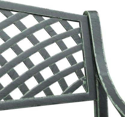 Mogou Garden bench, outdoor bench, patio, garden bench, cast aluminium, green, 102 cm - QUORE