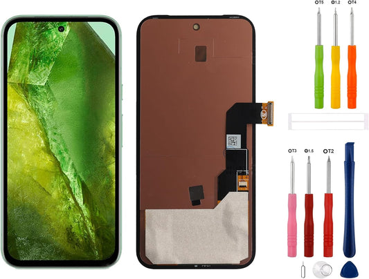 OLED Digitaal display vervanging compatibel met Pixel 8A (zwart met frame) LCD-display, touchscreen, digitizer, montage met reparatiegereedschap