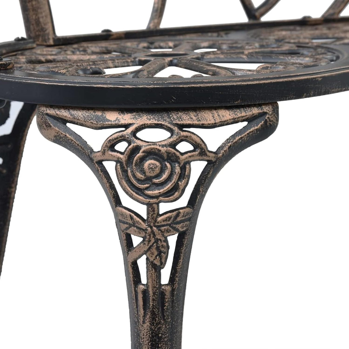 Garden Bench, Garden Bench, Patio Furniture, Cast Aluminium, Bronze, 100 cm - QUORE