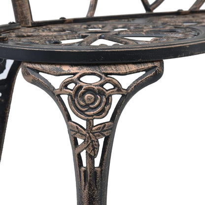Garden Bench, Garden Bench, Patio Furniture, Cast Aluminium, Bronze, 100 cm - QUORE