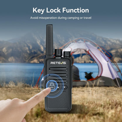 Retevis RT668B Portofoon met Oortje, PMR446, USB-C, 16 Kanalen, Oplaadbare Portofoon voor Beveiliging, Restaurants, Magazijnen (10 Stuks)