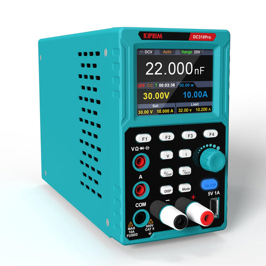 Programmeerbare labvoeding en multimeter 2 in 1 (0-30V, 0-10A) Labvoeding met datageheugen, hoge precisie, OCP, OVP, PC-software en DC310Pro USB-opladen