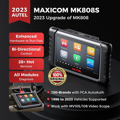 Autel MaxiCOM MK808S Auto Diagnostisch Hulpmiddel, 2025 Bidirectioneel Hulpmiddel Hetzelfde als MK808BT PRO, 28+ Service, Actieve Test, Alle Systeemdiagnose,