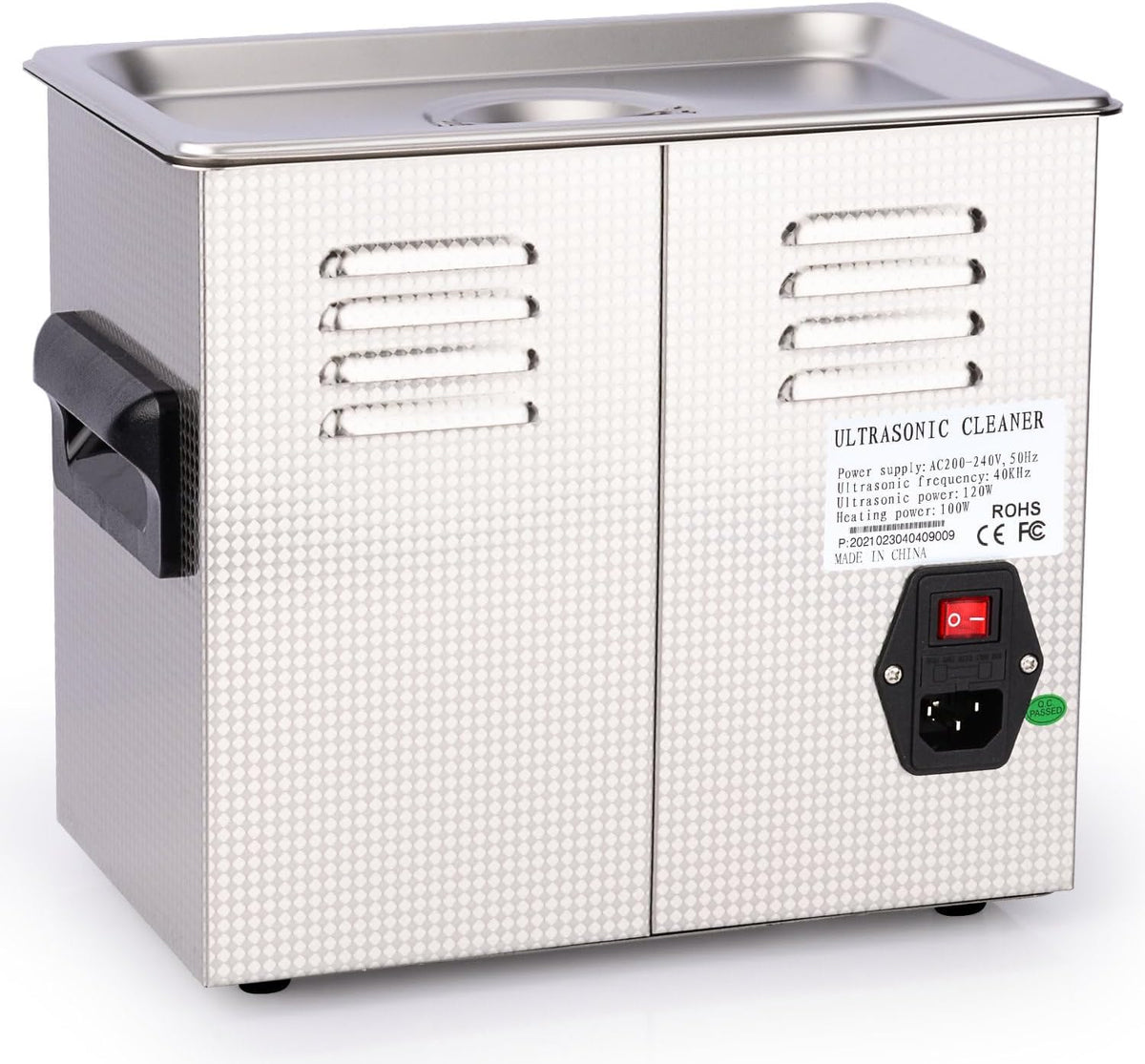 stonylab Ultrasone Reiniger, Professioneel Alle Doeleinden Roestvrij Staal Ultrasonic Cleaner met Digitale Displaytimer en Warmteregeling voor laboratorium 220V, 3,2 L