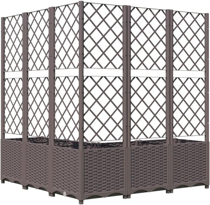 Gecheer Corner Planter with Trellis Polypropylene Brown 120 x 120 x 136 cm with Trellis - QUORE
