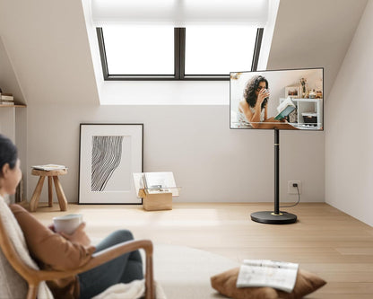 FITUEYES Design TV-vloerstandaard voor 24-48 Inch Minimalisme Hoek TV-standaard Hoge Moderne TV-standaard Instelbare Hoogte Houdt 20kg Max VESA 200 * 200 Master Series