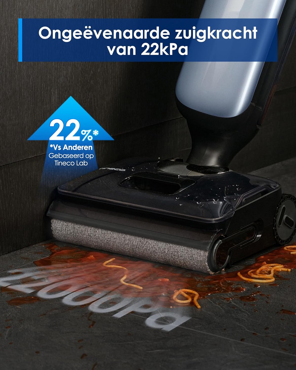 Tineco Floor One S9 Artist nat-droog stofzuiger, 22kPa, 360° SmoothDrive, anti-klit, zelfreinigend, 50 minuten werktijd, reinigen met dubbele rand, 180° Lay-Flat, Flashdry bij 85°C