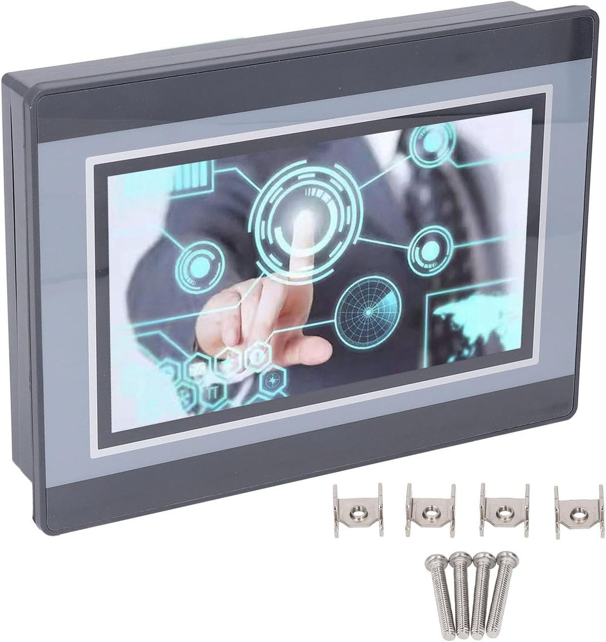 HMI PLC Alles-in-één, 7 Inch TFT LCD-aanraakscherm, Compatibel met FX3U-20 40 48MRT, Eenvoudige Installatie, HMI en PLC-programmering, voor Industriële Besturing