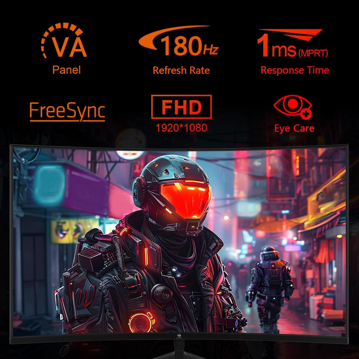Z-Edge Gaming Monitor Gebogen 24'' 180 Hz/165 Hz/144 Hz, FHD (1920x1080), 1 ms MPRT, FreeSync, gamingmonitor met DP-kabel, 1650R VA, 300cd/m², HDMI 2.1 & DP 1.4, Verstelbare Kanteling, 178° kijkhoek
