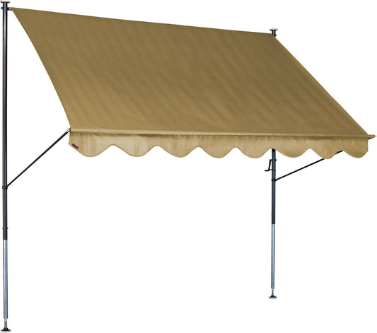 Angerer Freizeitmöbel GmbH Klemluifel standaard, luifel voor zonwering, montage zonder boren en pluggen, ideale balkonluifel voor huurwoningen (beige, 300 cm)
