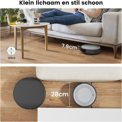 Robotstofzuiger – Robotstofzuiger met App – Stofzuiger Robot – Dweilrobot – Automatische Stofzuiger – Krachtige Zuigkracht 4500Pa – Lange Batterijduur 180 Minuten