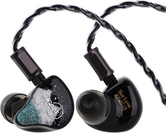 Linsoul ZiiGaat Horizon In Ear Monitor,1DD+2BA+2Planar HiFi Bedrade Hoofdtelefoon, IEM Studio Hoofdtelefoon, Natuurlijke Uitgebalanceerde Afstemming met Botervlotte Treble Uitbreiding voor Audiofiele