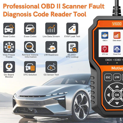 OBD2 Scanner – Auto Diagnosetool – Foutcode Lezer – Motor Testapparaat – CAN Diagnostic Scanner – 50.000+ DTC Foutcodes – Live Data Met Grafische Weergave