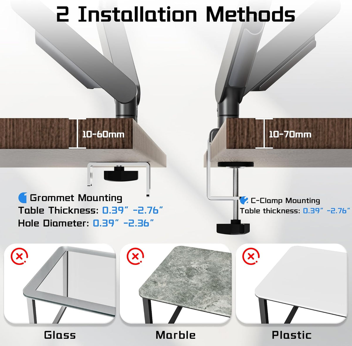 Fydeamer Dubbele monitorarm, zware gasveerbevestiging voor schermen van 17-32 inch tot 9 kg, volledig beweegbare bureausteun met VESA 75 x 75/100 x 100 mm compatibiliteit, donkergrijs