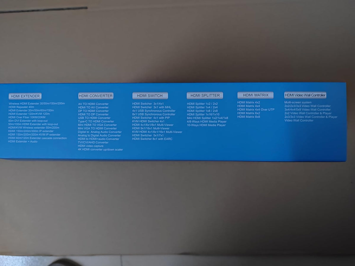 Video Wall Controller 2x2 4K60HZ, HDMI 2.0, 3840x2160@60Hz, 14 modi, remote & RS232-bediening, met out-audio en geheugen