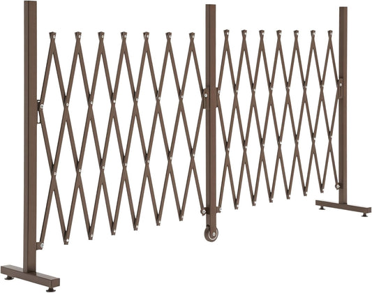 Scissoring fence from Outsunny scissor fence extendable 52 - 405 cm garden aluminium brown 103.5 H cm - QUORE