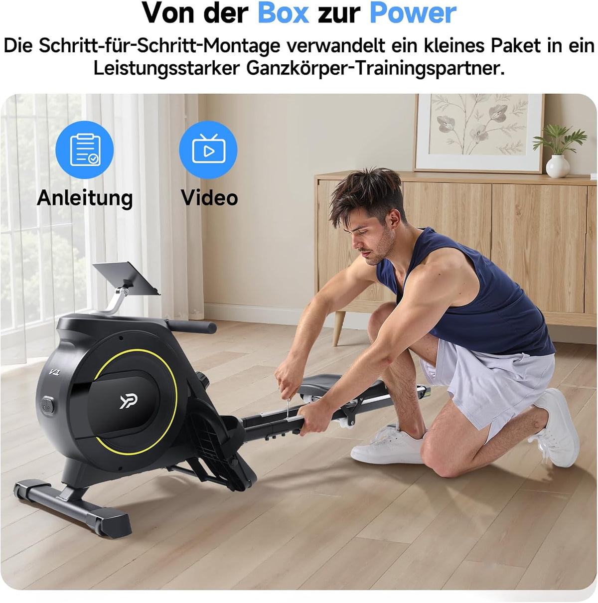 Magnetische Roeitrainer – Roeimachine – Fitnessapparaat – Hometrainer – Trainer – Stil en Krachtig – 16 Weerstandsniveaus – Opvouwbaar Met LCD-Display