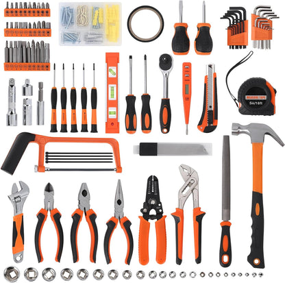 Garvee 236-delige gereedschapsset, Auto Reparatie Tool Combinatie Pakket, Socket Wrench Mixed Tool Set Hand Tool Kit met Plastic Toolbox Opbergkoffer, Complete Huishoudelijke Gereedschapskist met