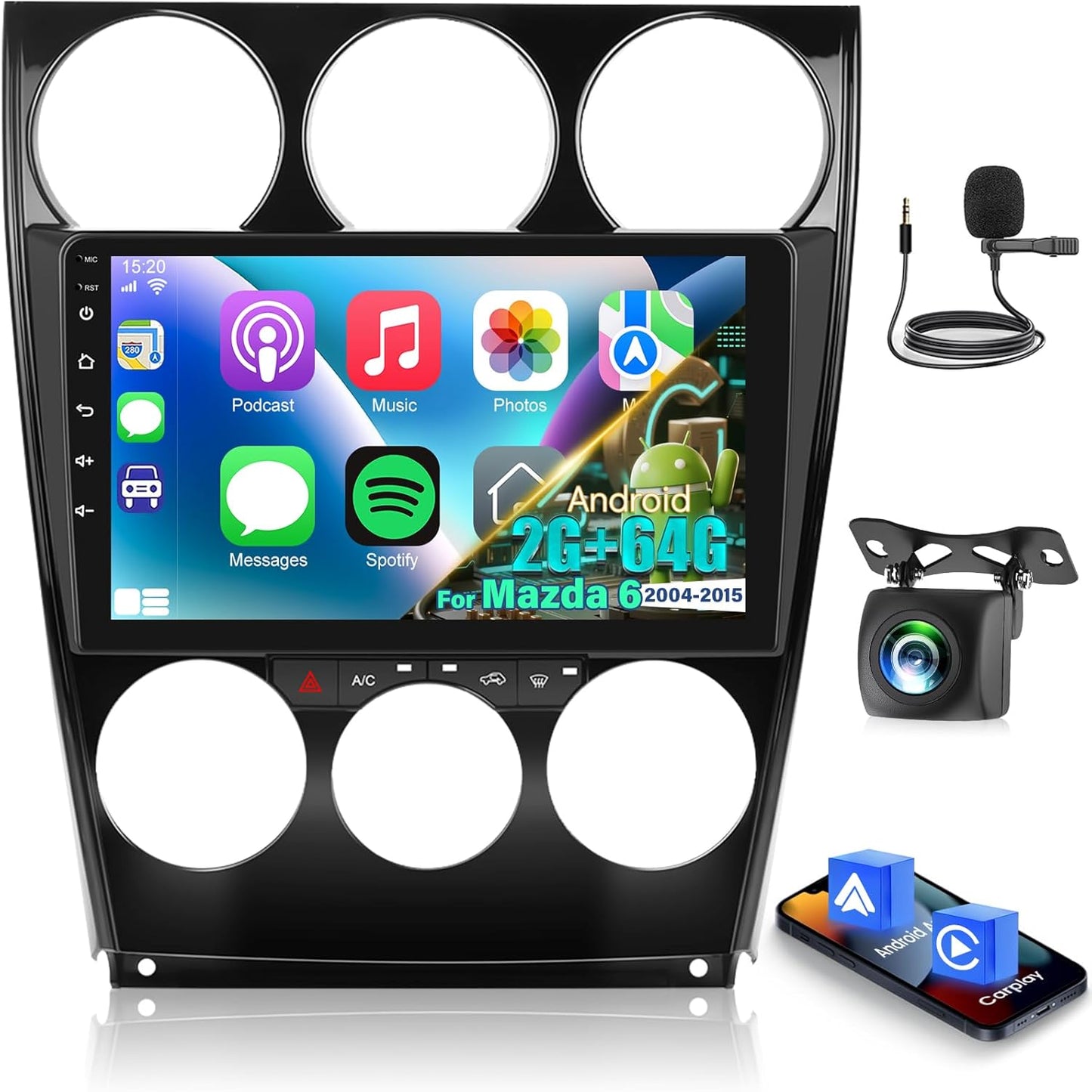 Android Autoradio – Multimediaspeler – Headunit – Navigatiesysteem – Touchscreen Radio – 9 Inch 1080P IPS – Draadloze CarPlay & Android Auto