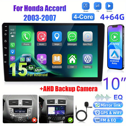 Android autoradio – Double Din radio – Car stereo – Multimedia speler – Navigatiesysteem – 10 inch 1080P touchscreen – Draadloze CarPlay & Android Auto inclusief achteruitrijcamera en microfoon