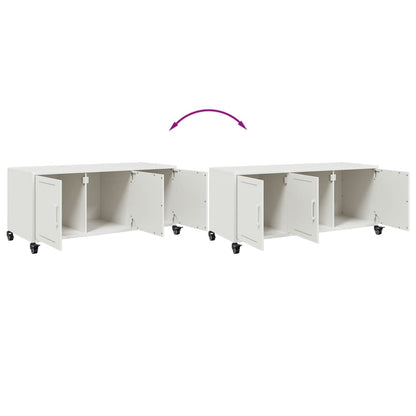 Tv Meubel – Tv Kast – Tv Meubels – Media Kast – Dressoir – Wit – Koudgewalst Staal – 100,5x39x43,5 cm