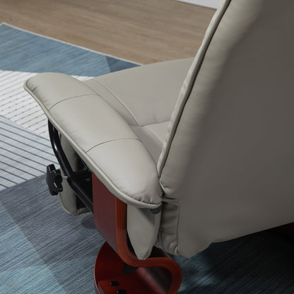 Relaxstoel – Fauteuil – Lounge Stoel – Draaifauteuil – TV Stoel – 360° Draaibaar – Verstelbare Rugleuning 145° – Kunstleer Grijs 78x87x100 cm