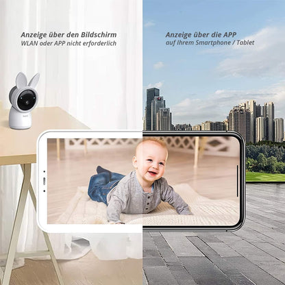 ARENTI AINanny A4 Kit Plus 4 MP video-babyfoon met 12,7 cm (5 inch) LCD-scherm, zwenk- en kantelfunctie met automatische tracking