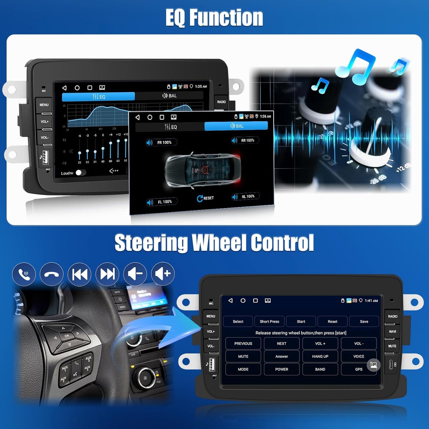 Android 15 Autoradio – 7 Inch Touchscreen – Draadloze CarPlay – Android Auto – GPS Navigatie – Bluetooth 5.0 – Inclusief Achteruitrijcamera – 64 GB Opslag