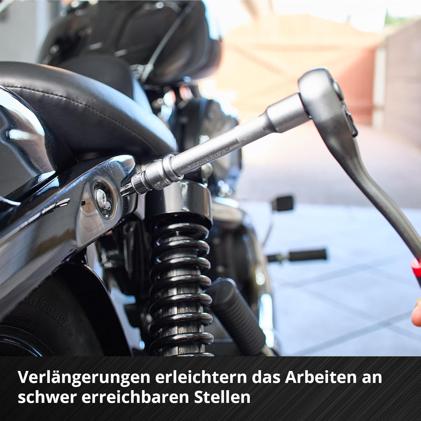 Originele Einhell Werkplaatskoffer E-Case 92 stuks (uitrusting, autodoppen, eindkappen, ratels, T-handgreep, E-koffersysteem)
