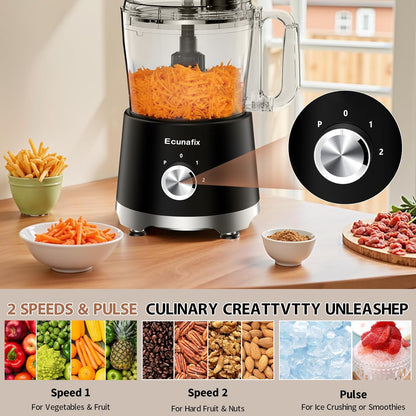 Keukenmachine en hakmolen, 1500 W, 2,5 l, keukenmixer met 2 l mixer, 200 ml koffiemolen voor citruspers, ijscrematie, malen, hakken, hakken, snijden en bereiden van pasta