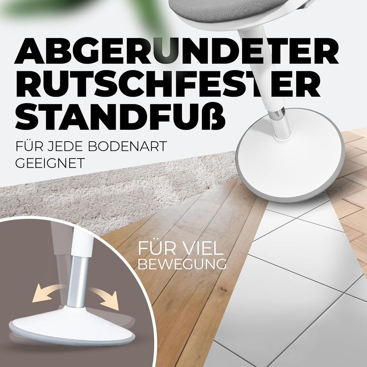 Ergonomische Kruk – Kantoorkruk – Zadelkruk – Staande Kruk – Bureaukruk – Wit – Twee Zitposities – In Hoogte Verstelbaar