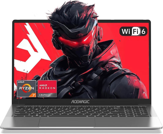ACEMAGIC Laptop 16.1 Inch FHD Display, Ryzen 7 5700U, 16GB DDR4, 512GB SSD, WiFi 6, Type-C, Verlicht Toetsenbord, 180° Openbaar, Ideaal voor Thuis & Kantoor