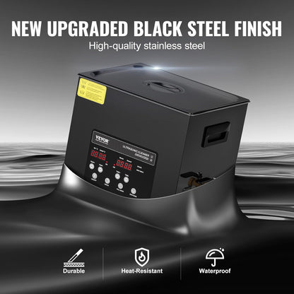 VEVOR Digitale ultrasone reiniger, 10 l, 240 W, met zachte modus en verbeterde degasatie, industriële ultrasone reiniger 40 kHz met timerverwarming voor containers, sieraden