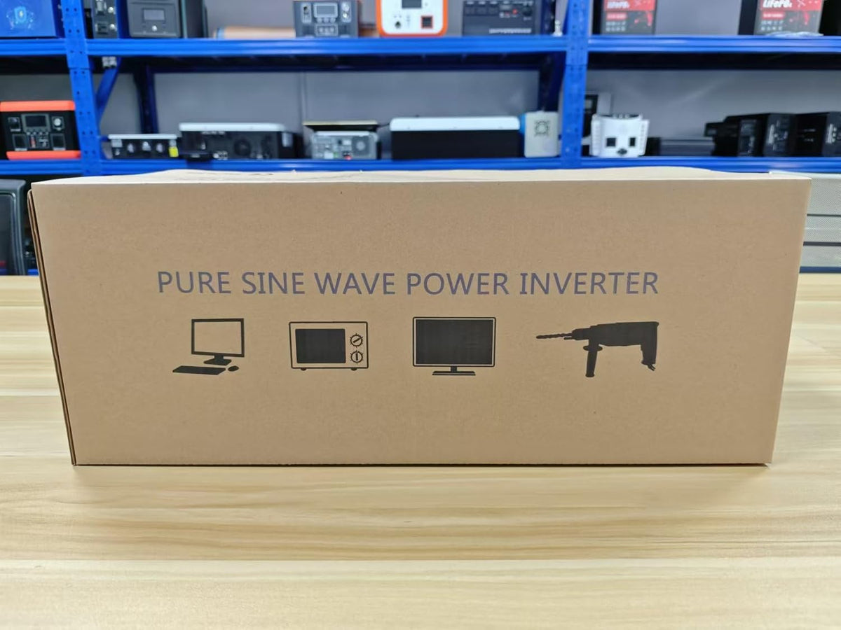 Spanningsomvormer, 2000 W/4000 W, zuivere sinusomvormer, DC 24 V naar AC 230 V, EU-stopcontact, dubbele lcd-digitale displayconverter voor campers, vrachtwagens, huishouden, bestelwagens