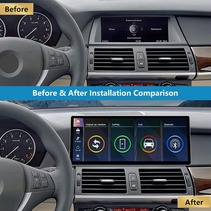 12,3 inch touchscreen autoradio – inbouwradio – multimedia systeem – auto stereo – navigatiesysteem – Draadloos Apple CarPlay & Android Auto – Compatibel met BMW X5/X6 E70 E71 (2007-2010) met CCC-systeem