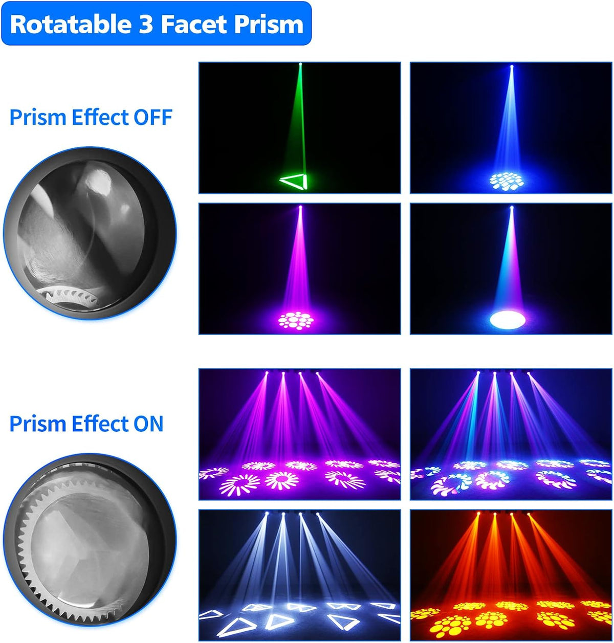 UKing DMX512 podiumverlichting, led, 100 W, RGBW, 8 patronen, 8 kleuren, DMX512, podiumverlichting, discoverlichting voor bar, club, feest, bruiloft