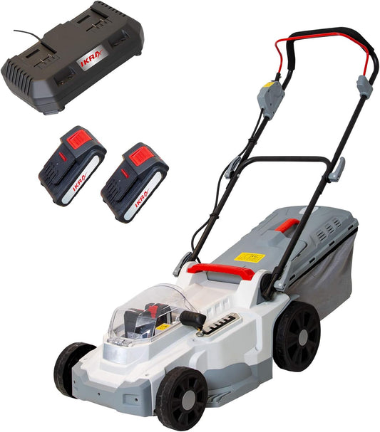 IKRA Accu Grasmaaier Mulchmaaier ICM 2/2037 inclusief 2x accu en dubbele snellader