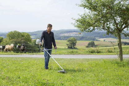 IKRA Benzine Bosmaaier trimmer IBF 25-1, incl. draadspoel, 4-tands mes & schouderriem, grijs/rood/zwart