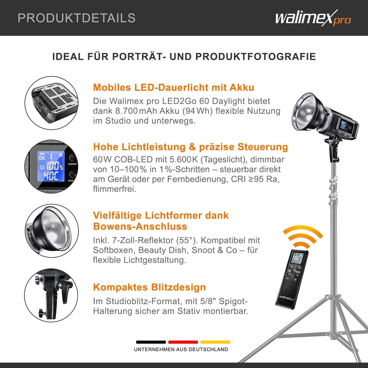 Walimex Pro LED2Go 60 Daylight