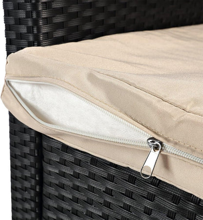 Melko Polyrattan garden chair, weatherproof, incl. seat cushion, black - QUORE
