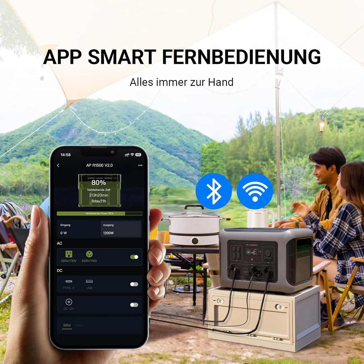 Draagbare Powerstation – Noodstroomgenerator – Zonne-energiecentrale – Mobiele Energieopslag – Outdoor Accu – 2016 Wh LiFePO4 Batterij – Snel Opladen in 1 Uur - QUORE