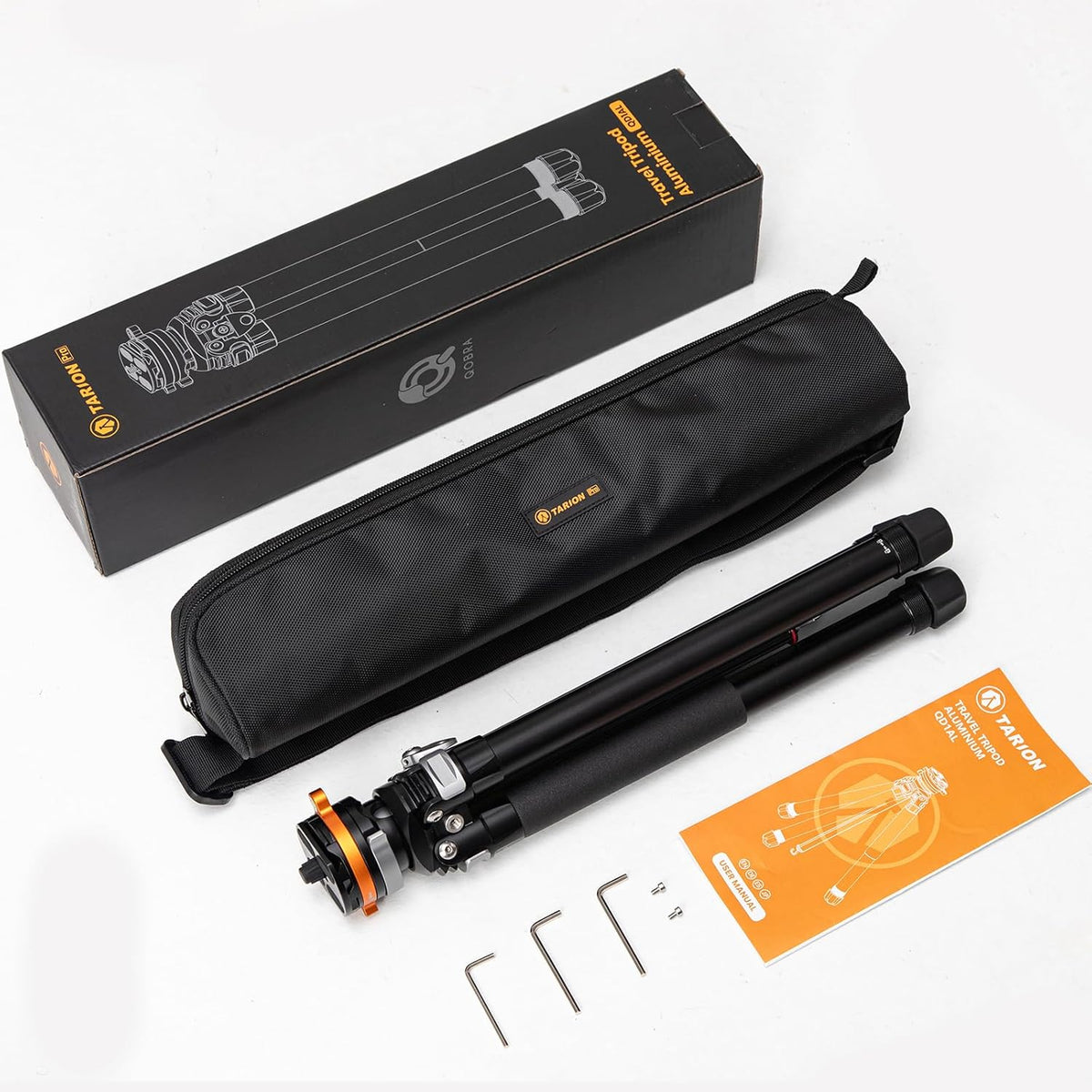 TARION Compact reisstatief voor camera: draagbare lichtgewicht camerastatief voor backpacken, uniek komstatief + kogelkop Quick Release Systeem, aluminium fotografiestatief 60in/152 cm hoog QOBRA