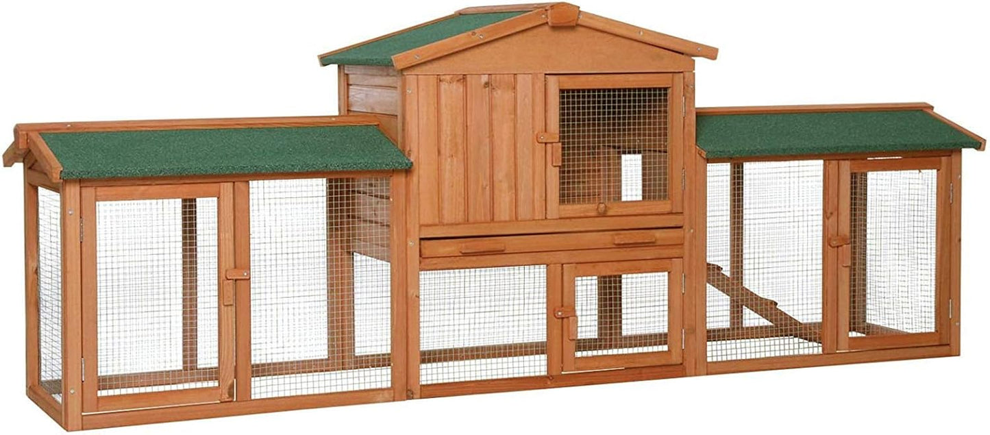 lionto by dibea Konijnenhok XXL Dierenhok voor kleine dieren Premium Konijnenvilla 212x52x85 cm