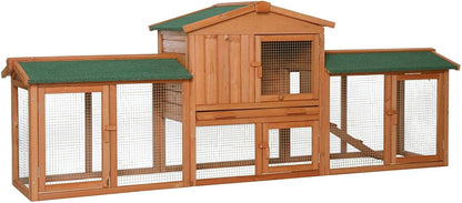 lionto by dibea Konijnenhok XXL Dierenhok voor kleine dieren Premium Konijnenvilla 212x52x85 cm