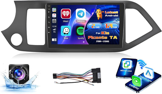<font dir="auto" style="vertical-align: inherit;"><font dir="auto" style="vertical-align: inherit;">        2+64G Radio for Kia Picanto TA 2011-2016 Android with Wireless CarPlay Android Auto, 9 Inch Car Screen Bluetooth WIFI 26UI GPS FM EQ SWC AHD Rear V